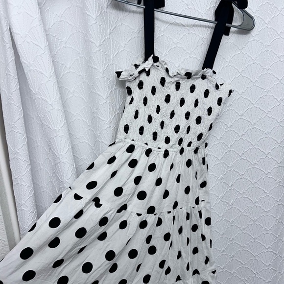 Monteau Black and White Polka Dot Midi Dress - Picture 3 of 9
